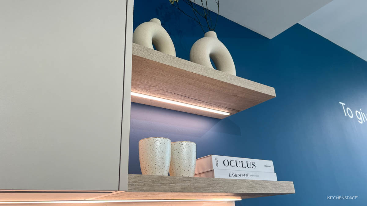 Vibrant Blue Office Kitchen Bar